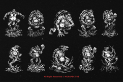 10 Bundle Dark Art Kappa Japanese Yokai Oni Demon Skull Product Image 6