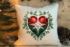 Christmas Hearts Watercolor Clipart, Christmas PNG Product Image 4