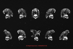 10 Bundle Dark Art Hawk Skull Bird Eagle Wings Predator Product Image 6