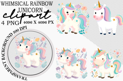 Whimsical Rainbow Unicorn Clipart Product Image 1
