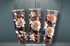 3D Flowers Tumbler wrap| Tumbler Sublimation Design Product Image 4