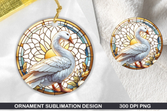 Goose Stained Glass Ornament PNG, Digital Download File Product Image 1
