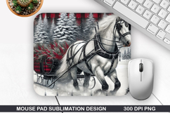 Horse Mouse Pad Sublimation, Christmas Mouse Pad PNG Product Image 1