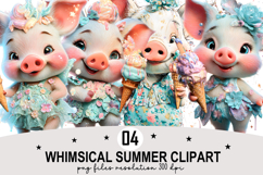 Whimsical Summer Clipart Watercolor PNG Product Image 1