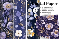 Flower Pattern Background Wallpaper Digital Paper_26 Product Image 1