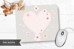 Pastel Hearts and Flowers Mouse Pad PNG Design Product Image 1