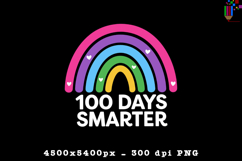 100 Days Smarter Rainbow PNG Product Image 1