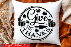 Give Thanks Fall Round Sign SVG Product Image 4