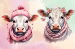 Beautiful Christmas Cow Clipart Bundle, Christmas PNG Product Image 5