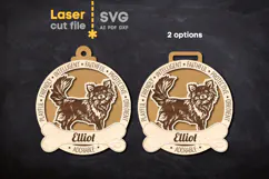 Dog Medal Chihuahua SVG laser cut files for Glowforge Product Image 3