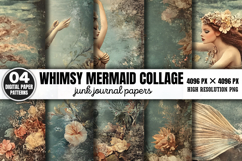 Whimsy Mermaid Collage Journal Paper PNG Product Image 1