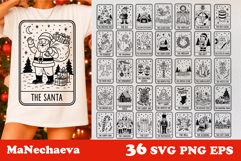 Christmas Tarot Card SVG Bundle | Vintage Holiday Clipart Product Image 1