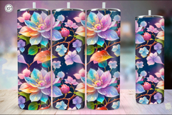 Night Flower Seamless 20 oz Tumbler Wrap Sublimation Product Image 4