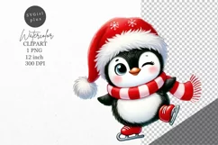 Christmas clipart, Penguin clipart, Winter clipart Product Image 1