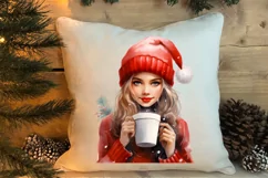 Christmas Little Girl Clipart Sublimation, Christmas PNG Product Image 4