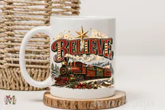 Believe PNG, Christmas Train Vintage Polar Sublimation Product Image 3
