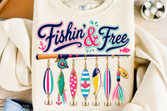 Fishin' &amp; Free PNG 4th of July Tshirt Product Image 1