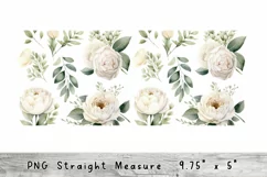 White Flowers 16 oz Tumbler Wrap Libbey Glass Can Product Image 2