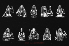 10 Bundle Dark Art Libra Women Scales Zodiac Skull Gothic Product Image 6