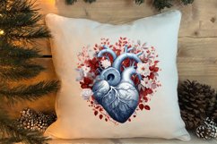 Watercolor Christmas Floral Hearts Clipart Product Image 4