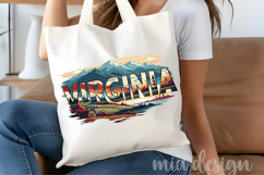Virginia State PNG, Vintage Blue Ridge Mountains Sublimation Product Image 4