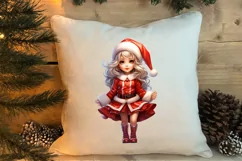 Christmas Cute Girl Sublimation Clipart, Christmas Cute Product Image 4