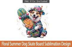 Floral Summer Dog Skate Board Sublimation Bundle Product Image 6