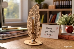 Feather Pen Stand Laser Cut | Glowforge | SVG Product Image 1