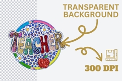 Glitter Teacher Sublimation Design Product Image 3