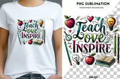 Teacher Gift: Teach Love Inspire, Motivational Quote Product Image 1