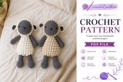 Bobble Stitch Sheep Amigurumi Crochet Pattern PDF Product Image 2