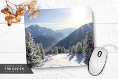 Sledders on Snowy Hill Mouse Pad PNG Product Image 1