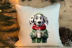 Christmas Dog And Coffee Clipart, Christmas Clipart Product Image 4