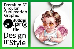 Dynamic Keychain Circle Design PNG , Cupid Product Image 1