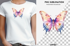 Watercolor butterfly png design for T-shirts Product Image 4