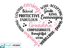 Grandma Heart Shape SVG | Mother&#039;s Day Heart SVG PNG Product Image 4