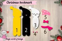 Christmas bookmark penguin Template svg, paper cut svg Product Image 2