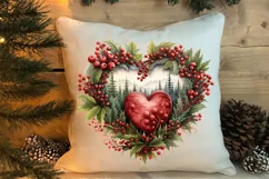 Christmas Hearts Watercolor Clipart, Christmas PNG Product Image 4