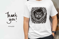 Owl Silhouette Woodcut Style Vector Illustration Product Image 4