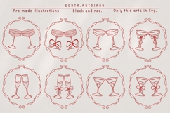 Cheers and Charms, line art fancy event elements vector art Product Image 4