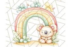 Pastel Plushie Rainbow Clipart PNG, Nursery Baby Animals Png Product Image 4