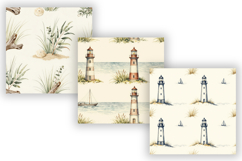 Coastal Nautical Digital Paper Pack, Beach House Seamless Product Image 4