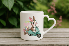 Happy Easter rabbit carry eggs PNG Sublimation | Happy Easte Product Image 4