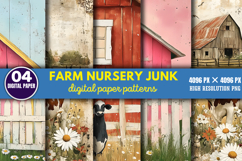 Farm Nursery Junk Journal Digital Paper Patterns Bundle PNG Product Image 3