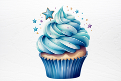 Blue Christmas Watercolor clipart PNG Product Image 4