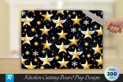 Angel and Star Pattern Dark Wood Cutting Board PNG Design Product Image 1