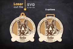 Dog Medal German Shepherd SVG laser cut files for Glowforge Product Image 3