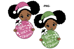 Christmas Black Girl SVG Believe in the Magic of Christmas Product Image 4