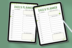 Kawaii Greenery Hourly Daily Planner Template - Editable Product Image 4