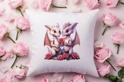 Watercolor Valentine's Day Dragon Clipart, Dragon Watercolor Product Image 4